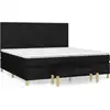 Image de vidaXL Lit boxspring avec matelas noir 200x200 cm tissu