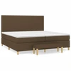 Image de vidaXL Lit boxspring avec matelas brun foncé 200x200 cm Tissu