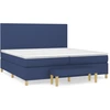 Image de vidaXL Lit boxspring avec matelas bleu 200x200 cm Tissu