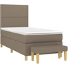 Image de vidaXL Lit boxspring avec matelas Taupe 90x190 cm Tissu