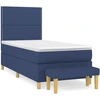 Image de vidaXL Lit boxspring avec matelas bleu 90x190 cm Tissu