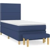 Image de vidaXL Lit boxspring avec matelas bleu 100x200 cm Tissu