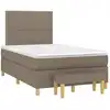 Image de vidaXL Lit Boxspring avec matelas Taupe 120x200 cm Tissu