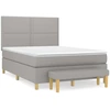 Image de vidaXL Lit boxspring avec matelas gris clair 140x190 cm Tissu