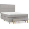 Image de vidaXL Lit boxspring avec matelas gris clair 140x200 cm Tissu
