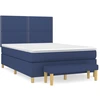 Image de vidaXL Lit boxspring avec matelas bleu 140x200 cm Tissu