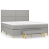 Image de vidaXL Lit boxspring avec matelas gris clair 180x200 cm Tissu