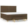 Image de vidaXL Lit boxspring avec matelas brun foncé 180x200 cm Tissu