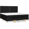 Image de vidaXL Lit boxspring avec matelas noir 200x200 cm tissu
