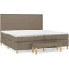 Image de vidaXL Lit boxspring avec matelas Taupe 200x200 cm Tissu