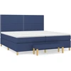 Image de vidaXL Lit boxspring avec matelas bleu 200x200 cm Tissu
