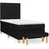 Image de vidaXL Lit boxspring avec matelas noir 80x200 cm tissu