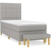 Image de vidaXL Lit boxspring avec matelas gris clair 90x200 cm Tissu