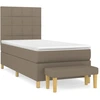 Image de vidaXL Lit boxspring avec matelas Taupe 100x200 cm Tissu