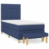 Image de vidaXL Lit boxspring avec matelas bleu 100x200 cm Tissu