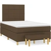 Image de vidaXL Lit boxspring avec matelas brun foncé 120x200 cm Tissu