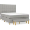Image de vidaXL Lit boxspring avec matelas gris clair 140x190 cm Tissu