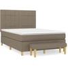 Image de vidaXL Lit boxspring avec matelas Taupe 140x190 cm Tissu