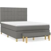 Image de vidaXL Lit boxspring avec matelas gris foncé 140x200 cm Tissu