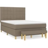 Image de vidaXL Lit boxspring avec matelas Taupe 140x200 cm Tissu