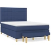 Image de vidaXL Lit boxspring avec matelas bleu 140x200 cm Tissu
