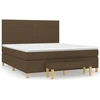 Image de vidaXL Lit boxspring avec matelas brun foncé 160x200 cm Tissu