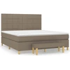 Image de vidaXL Lit boxspring avec matelas Taupe 160x200 cm Tissu