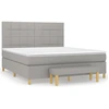 Image de vidaXL Lit boxspring avec matelas gris clair 180x200 cm Tissu