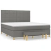 Image de vidaXL Lit boxspring avec matelas gris foncé 180x200 cm Tissu
