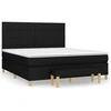 Image de vidaXL Lit boxspring avec matelas noir 180x200 cm Tissu