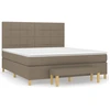 Image de vidaXL Lit boxspring avec matelas Taupe 180x200 cm Tissu