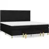 Image de vidaXL Lit boxspring avec matelas noir 200x200 cm tissu