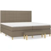 Image de vidaXL Lit boxspring avec matelas Taupe 200x200 cm Tissu