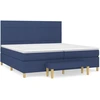 Image de vidaXL Lit boxspring avec matelas bleu 200x200 cm Tissu