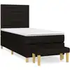 Image de vidaXL Lit boxspring avec matelas noir 80x200 cm tissu