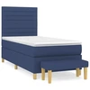 Image de vidaXL Lit boxspring avec matelas bleu 90x190 cm Tissu