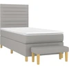 Image de vidaXL Lit boxspring avec matelas gris clair 90x200 cm Tissu