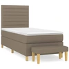 Image de vidaXL Lit boxspring avec matelas Taupe 90x200 cm Tissu