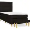 Image de vidaXL Lit boxspring avec matelas noir 100x200 cm tissu