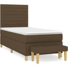 Image de vidaXL Lit boxspring avec matelas brun foncé 100x200 cm Tissu