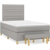Image de vidaXL Lit boxspring avec matelas gris clair 120x200 cm Tissu