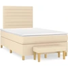 Image de vidaXL Lit Boxspring avec matelas Crème 120x200 cm Tissu