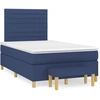 Image de vidaXL Lit boxspring avec matelas bleu 120x200 cm Tissu
