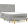 Image de vidaXL Lit boxspring avec matelas gris clair 140x190 cm Tissu