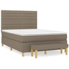 Image de vidaXL Lit boxspring avec matelas Taupe 140x190 cm Tissu