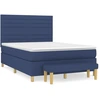 Image de vidaXL Lit boxspring avec matelas bleu 140x190 cm Tissu