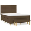 Image de vidaXL Lit boxspring avec matelas Marron foncé 140x200 cm Tissu