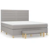 Image de vidaXL Lit boxspring avec matelas gris clair 160x200 cm Tissu