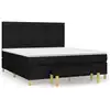 Image de vidaXL Lit boxspring avec matelas noir 160x200 cm Tissu