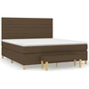 Image de vidaXL Lit boxspring avec matelas brun foncé 160x200 cm Tissu